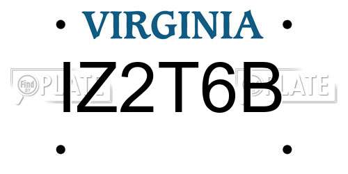 IZ2T6B Virginia License Plate
