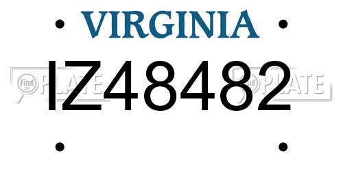 IZ48482 Virginia License Plate
