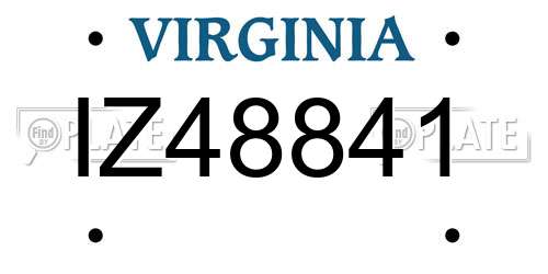 IZ48841 Virginia License Plate