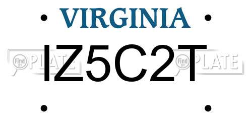 IZ5C2T Virginia License Plate