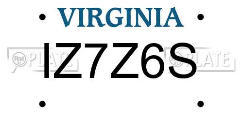 IZ7Z6S Virginia License Plate