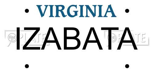 IZABATA Virginia License Plate