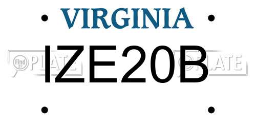 IZE20B Virginia License Plate