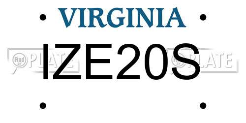 IZE20S Virginia License Plate