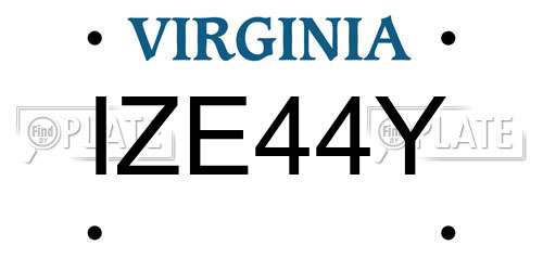 IZE44Y Virginia License Plate