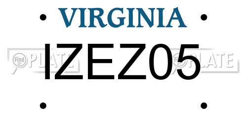 IZEZ05 Virginia License Plate