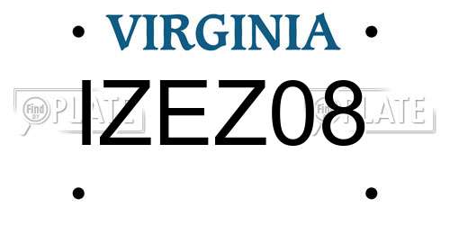 IZEZ08 Virginia License Plate