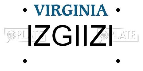 IZGIIZI Virginia License Plate