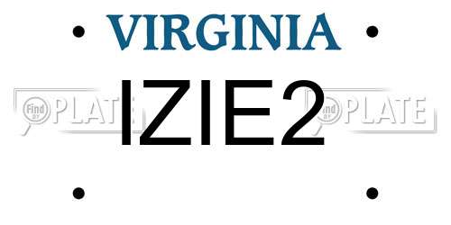 IZIE2 Virginia License Plate