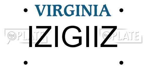 IZIGIIZ Virginia License Plate