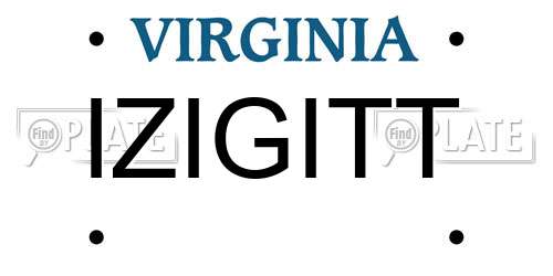 IZIGITT Virginia License Plate