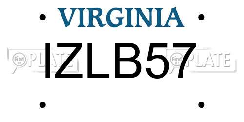 IZLB57 Virginia License Plate