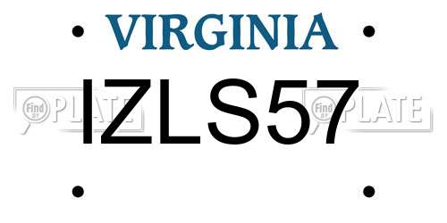 IZLS57 Virginia License Plate