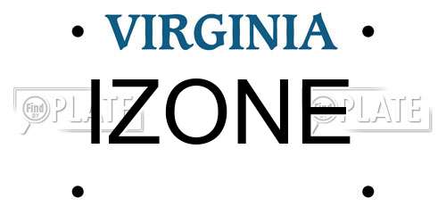 IZONE Virginia License Plate