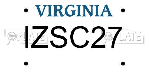 IZSC27 Virginia License Plate