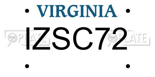 IZSC72 Virginia License Plate