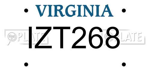 IZT268 Virginia License Plate
