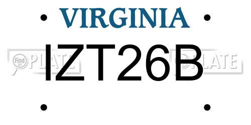 IZT26B Virginia License Plate