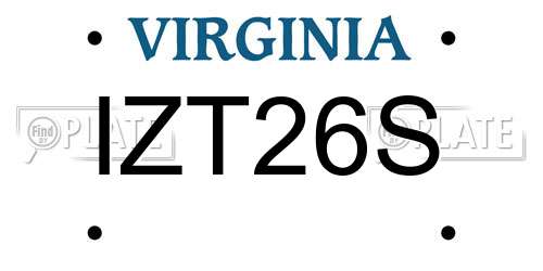 IZT26S Virginia License Plate