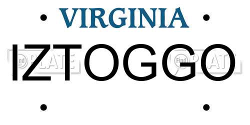 IZTOGGO Virginia License Plate