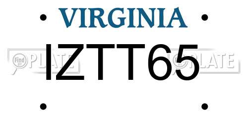 IZTT65 Virginia License Plate