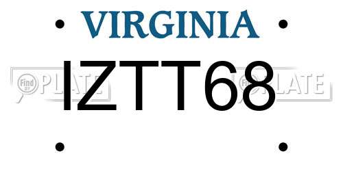 IZTT68 Virginia License Plate