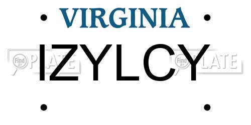 IZYLCY Virginia License Plate