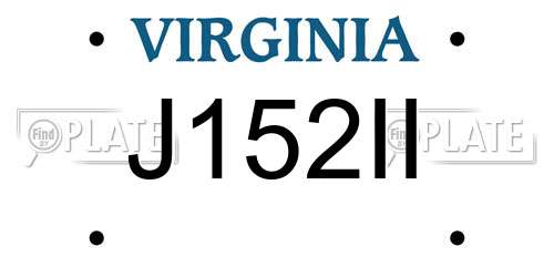 J152II Virginia License Plate