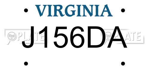 J156DA Virginia License Plate