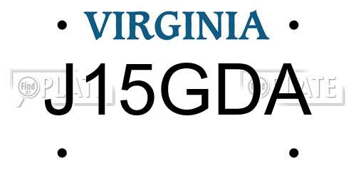 J15GDA Virginia License Plate