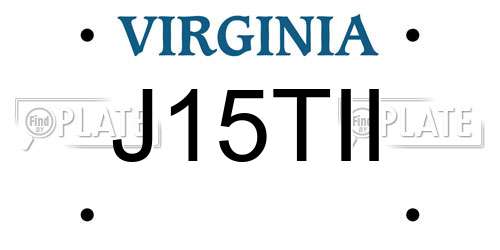 J15TII Virginia License Plate