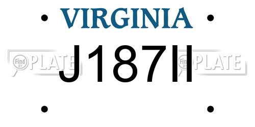 J187II Virginia License Plate