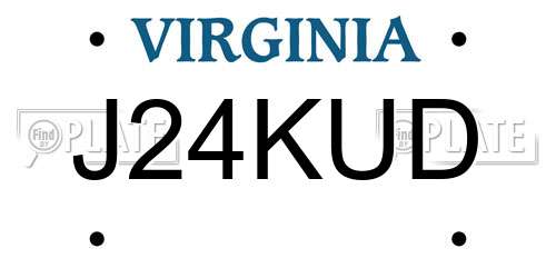 J24KUD Virginia License Plate