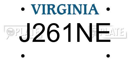 J261NE Virginia License Plate