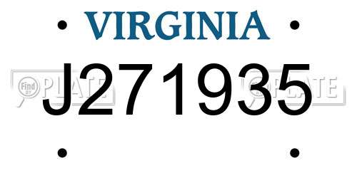 J271935 Virginia License Plate