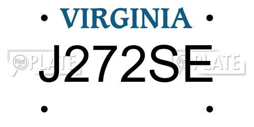 J272SE Virginia License Plate