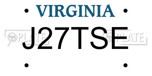J27TSE Virginia License Plate