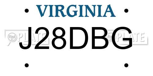 J28DBG Virginia License Plate