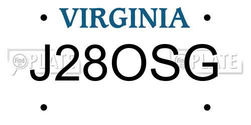 J28OSG Virginia License Plate