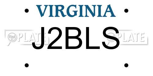 J2BLS Virginia License Plate
