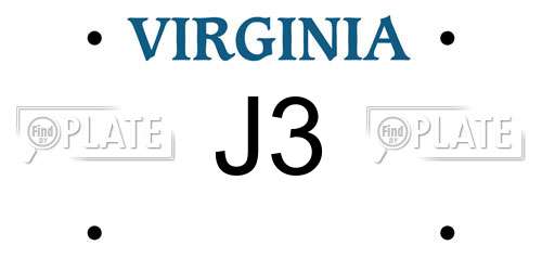 J3 Virginia License Plate