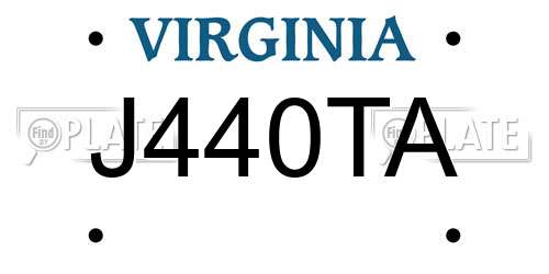J440TA Virginia License Plate