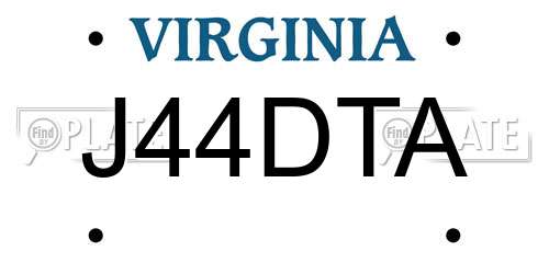J44DTA Virginia License Plate