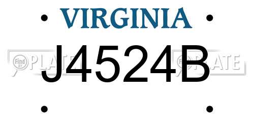J4524B Virginia License Plate