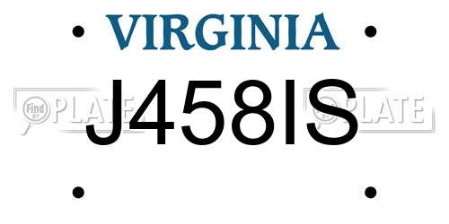 J458IS Virginia License Plate