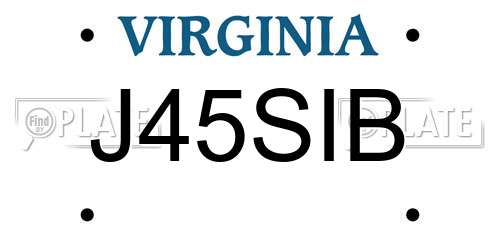 J45SIB Virginia License Plate