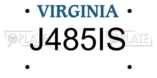 J485IS Virginia License Plate