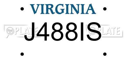 J488IS Virginia License Plate