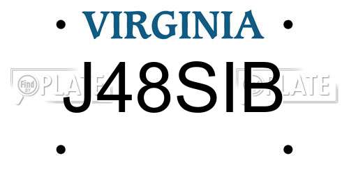 J48SIB Virginia License Plate