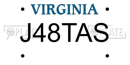 J48TAS Virginia License Plate